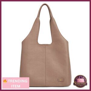 Large Leather Tote Bag for Women, Spacious Work Travel Shoulder Bag